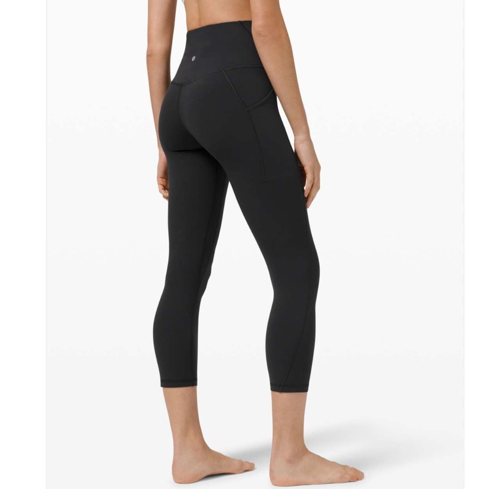 Lululemon All the Right Places Crop II Navy Leggings High Rise Pockets Size 4